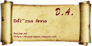 Dózsa Anna névjegykártya